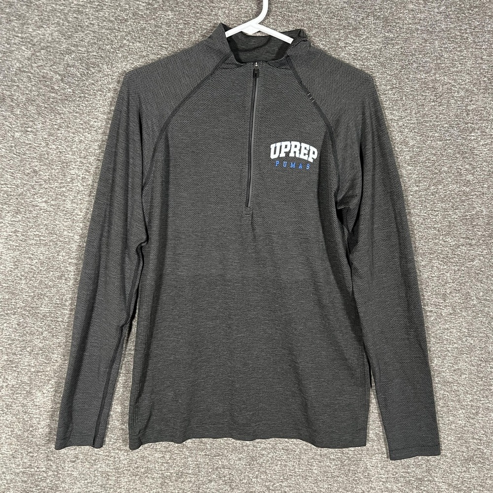 Lululemon 1/4 Zip Pullover UPREP Pumas Shirt Mens Small Gray Running